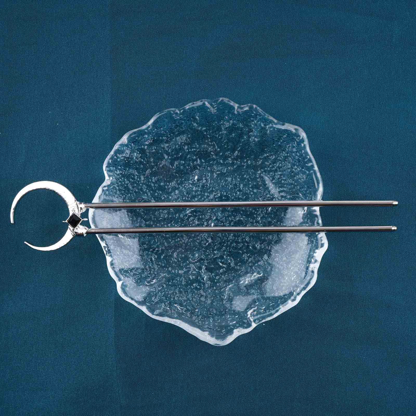Yheakne Vintage U Shape Hair Stick Pins Moon Hair Fork Metal Long